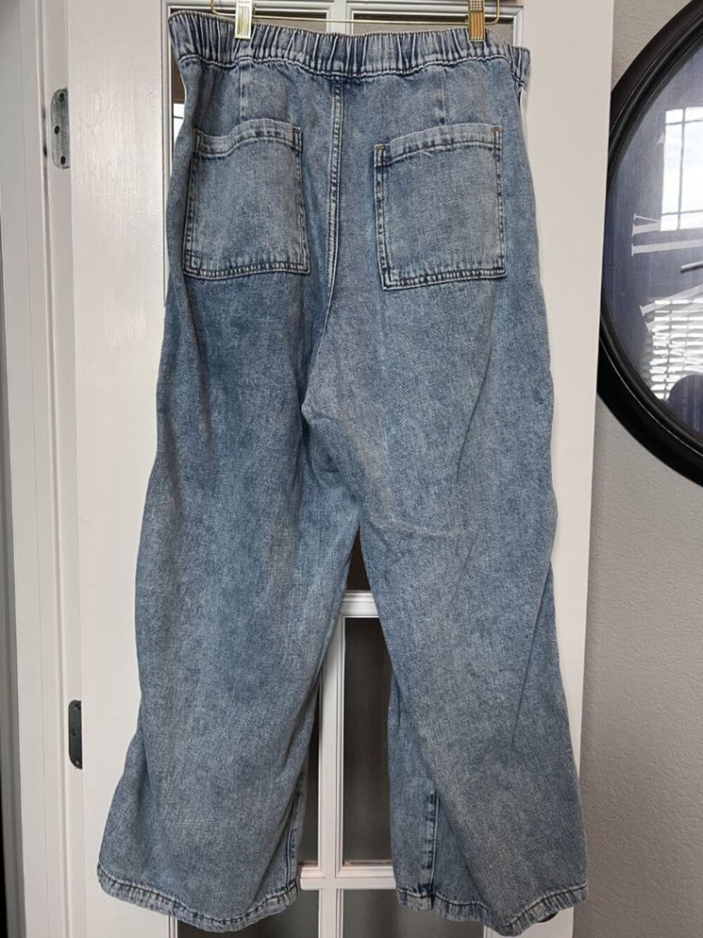 GapFactory High Rise Wide Leg Pull OnStriped Baggy Jean - Picture 5 of 5